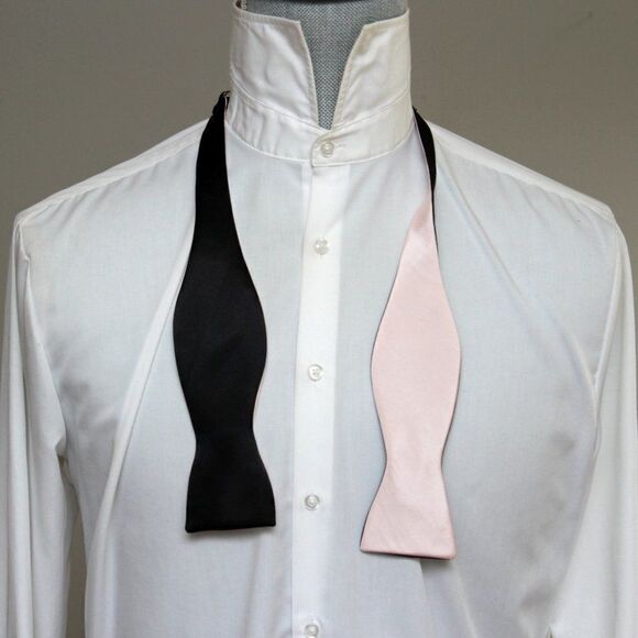 Men's bow tie Silk Pink Black Reversible Self - tied Bow tie Gift Box - Picture 2 of 13